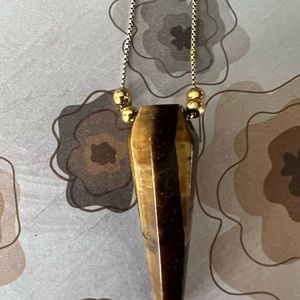 Alex and Ani Chain Station Necklace with Cats Eye Pendulum